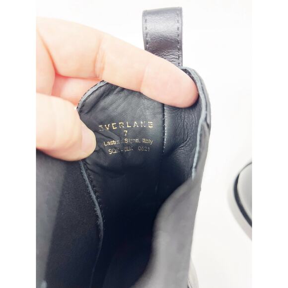 EVERLANE Italian Leather Square Toe Chelsea Boots Black SZ 7 READ - Picture 11 of 16